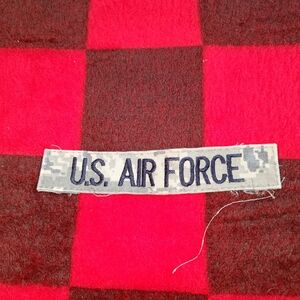 1 US Air Force Military Uniform Patch Black Lettering on Green Camo
